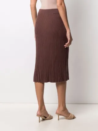 ribbed knit knee-length cashmere skirt展示图