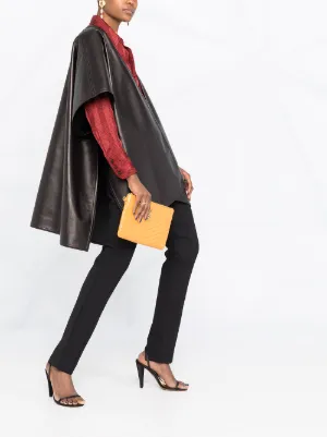 RED VALENTINO 黒 スカラップヘム ポンチョ・ケープコート RED VALENTINO 黒 スカラップヘム ポンチョ・ケープコート