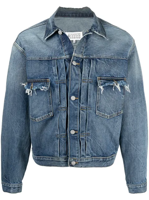 Maison Margiela Jaqueta jeans com acabamento desfiado