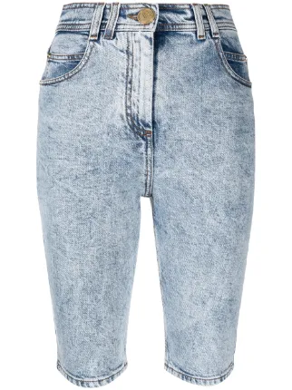 Balmain Acid Wash Denim Shorts - Farfetch