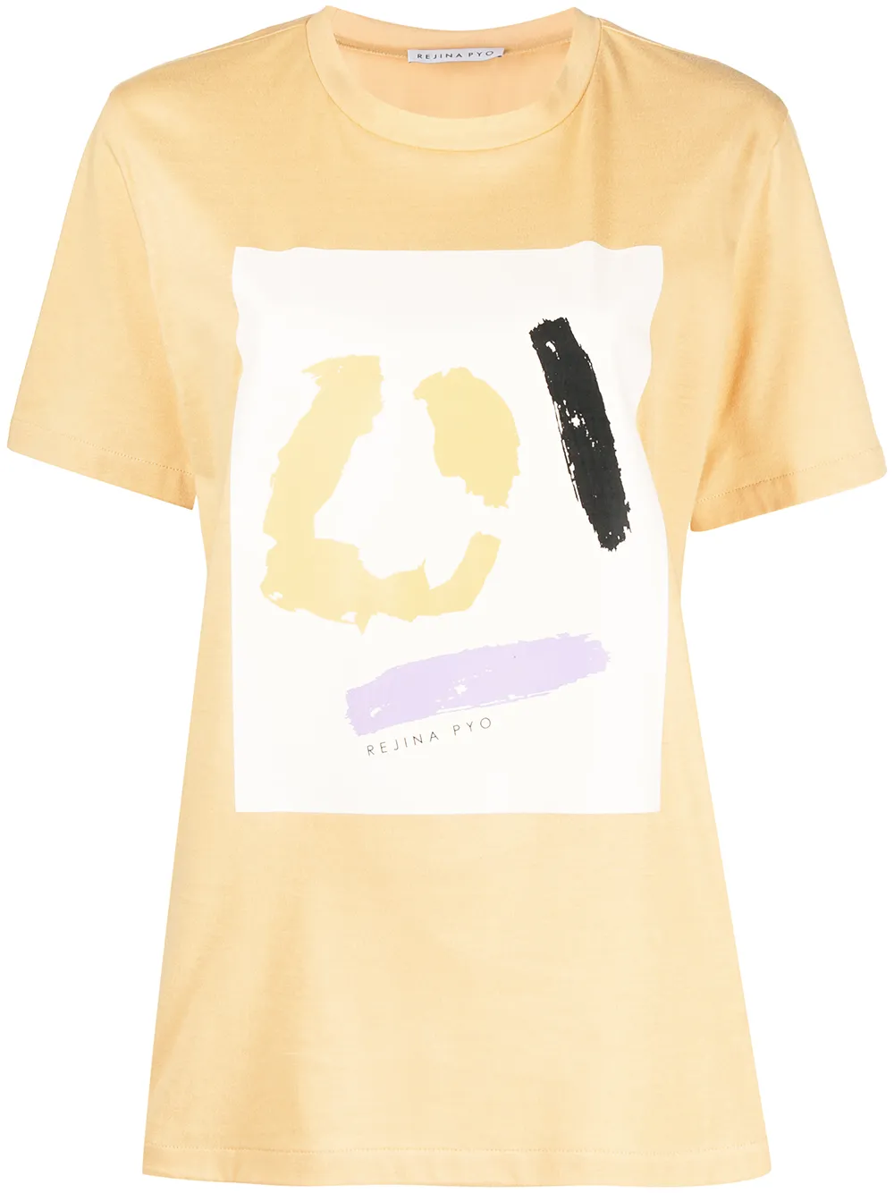 

Rejina Pyo playera con estampado gráfico - Amarillo