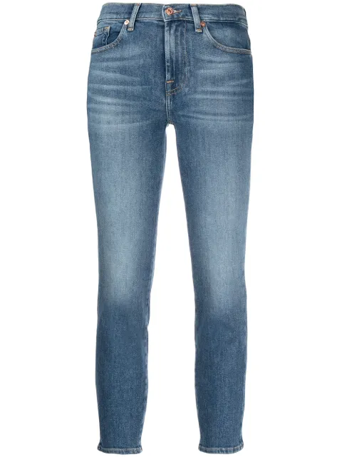 mid-rise skinny cropped jeans