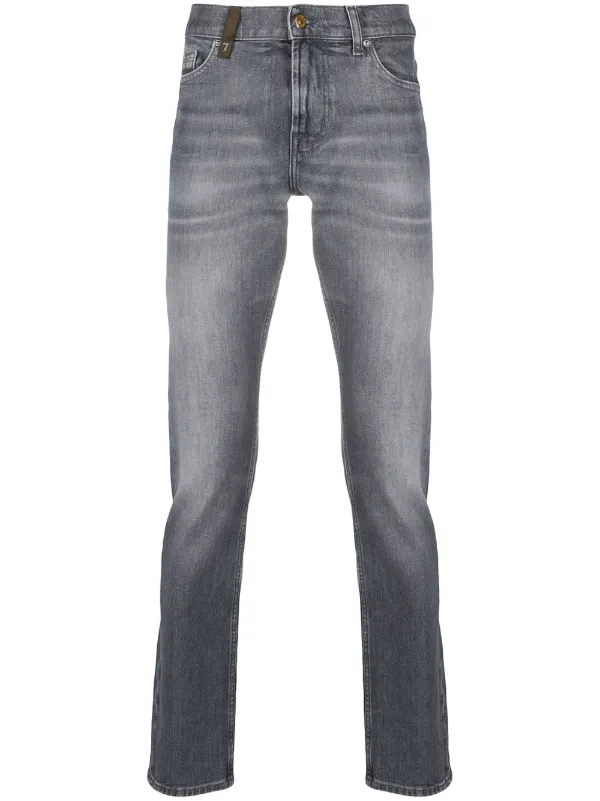 grey slim straight jeans