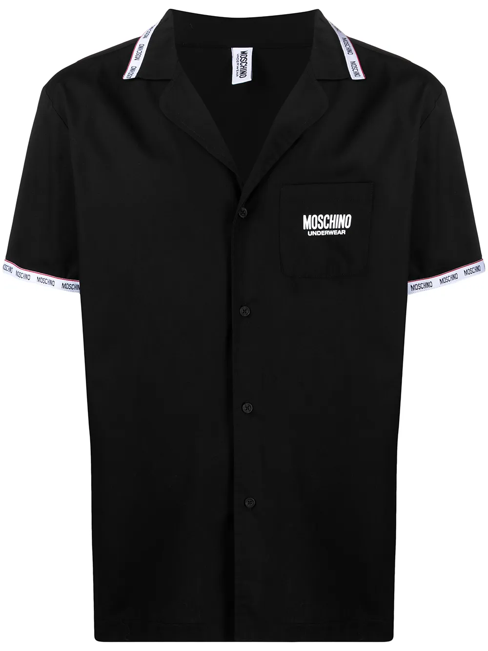 

Moschino logo trim pajamas - Black