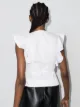 GANNI sleeveless ruffle wrap top