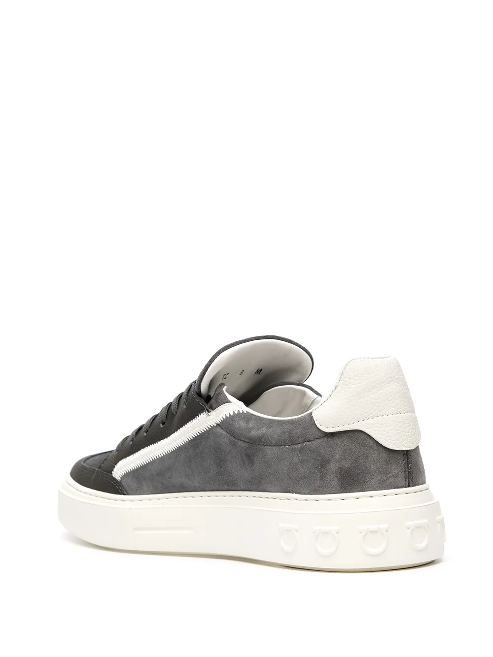 Ferragamo Gancini-print lace-up sneakers Grey