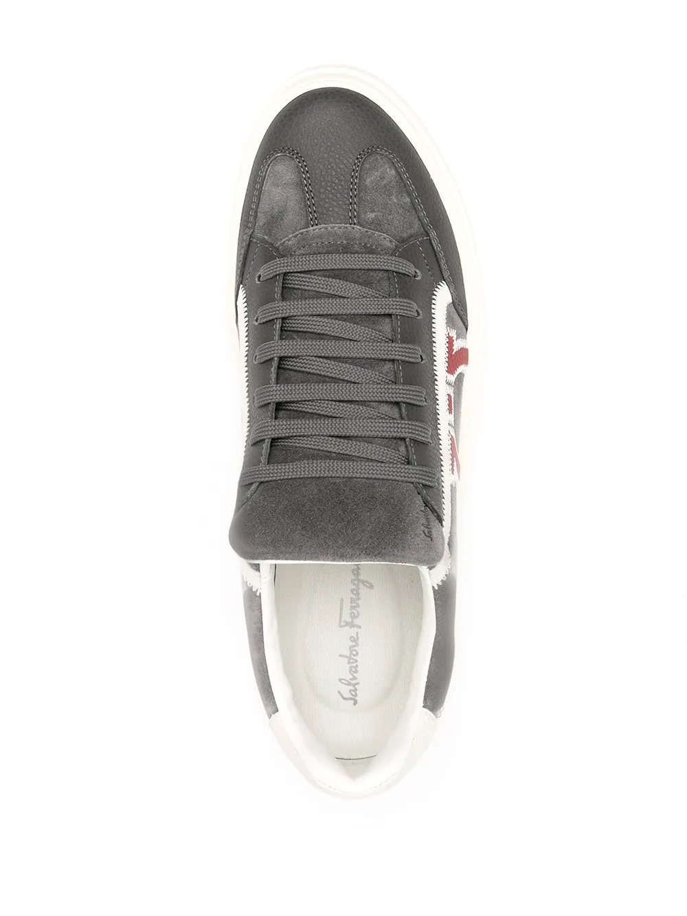 Ferragamo Gancini-print lace-up sneakers Grey