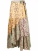 Image 1 of Sandro Paris asymmetric floral-print skirt