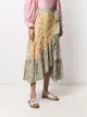Sandro Paris asymmetric floral-print skirt