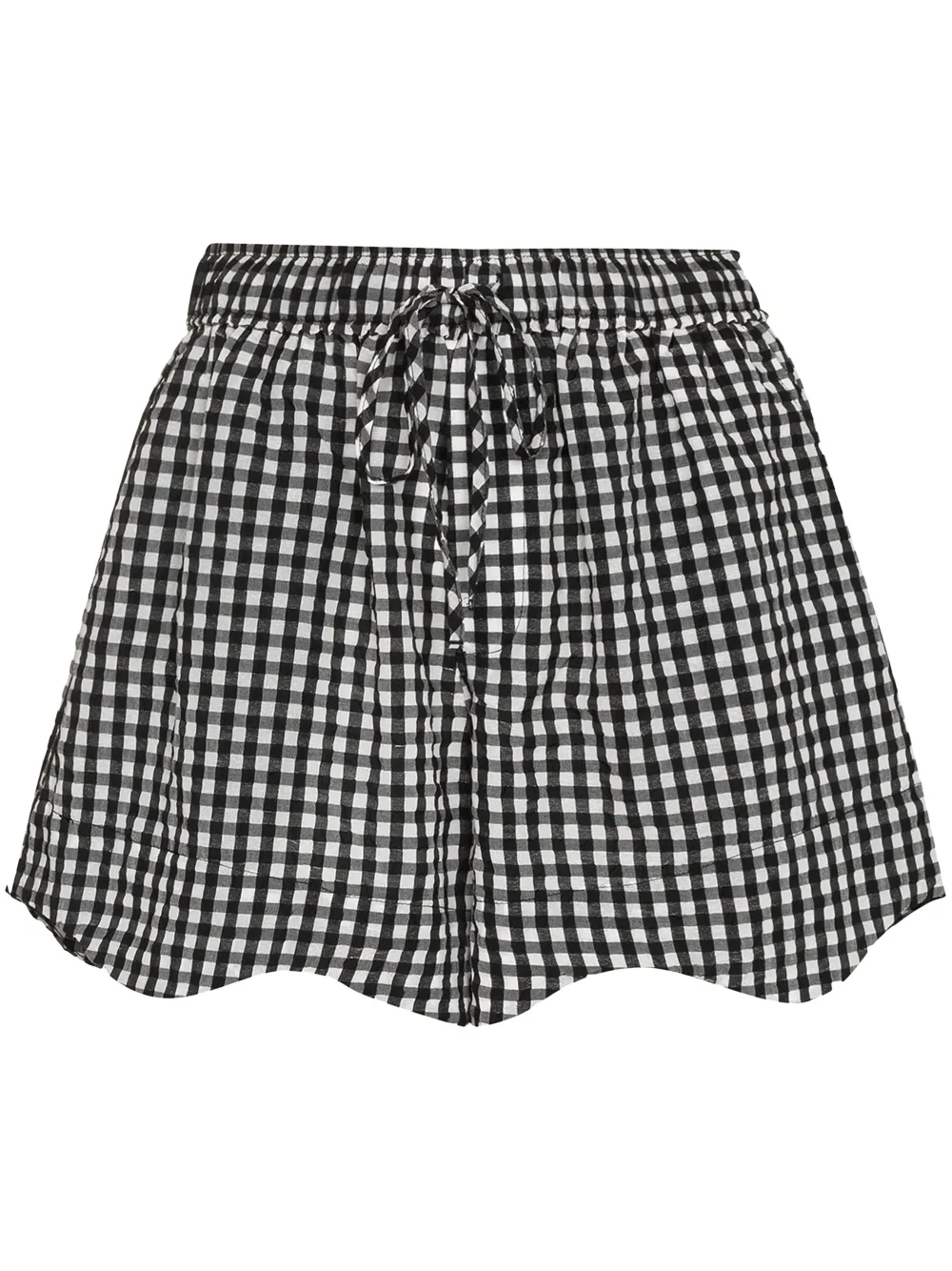 

GANNI gingham seersucker shorts - Black