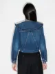 GANNI ruffle-collar denim jacket