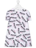 MSGM Kids logo print T-shirt dress - White