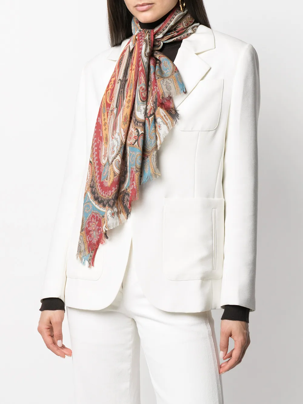 ETRO Sjaal met paisley-print - Bruin