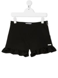 ＜Farfetch＞ ★50%OFF！MSGM Kids ラッフルトリム ショートパンツ - ブラック画像