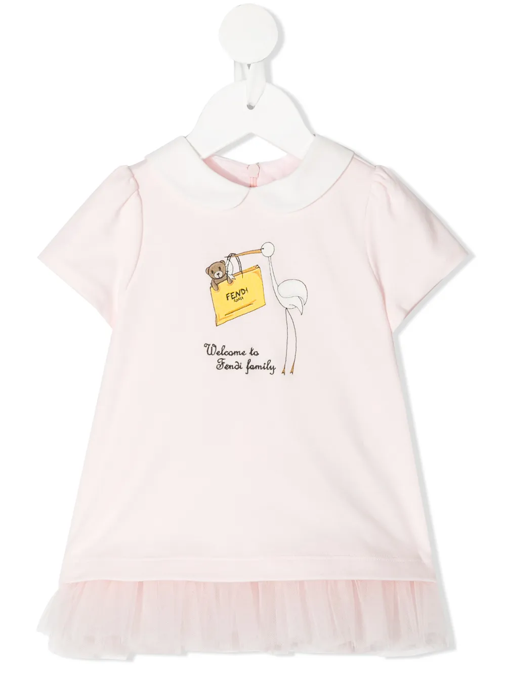 

Fendi Kids vestido con motivo de oso - Rosado
