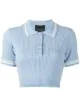 Image 1 of Cynthia Rowley ribbed cropped polo top