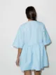 GANNI GANNI SS VNK PPLM WRAP TOP BLUE
