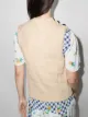GANNI crew neck sleeveless check knit top