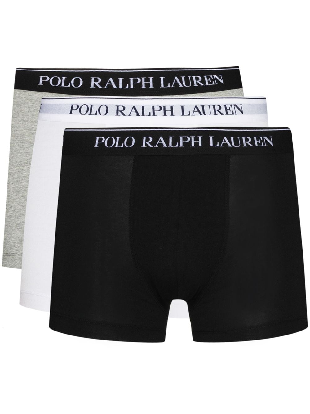 Polo Ralph Lauren Set Of 3 Logo Waistband Briefs In Black