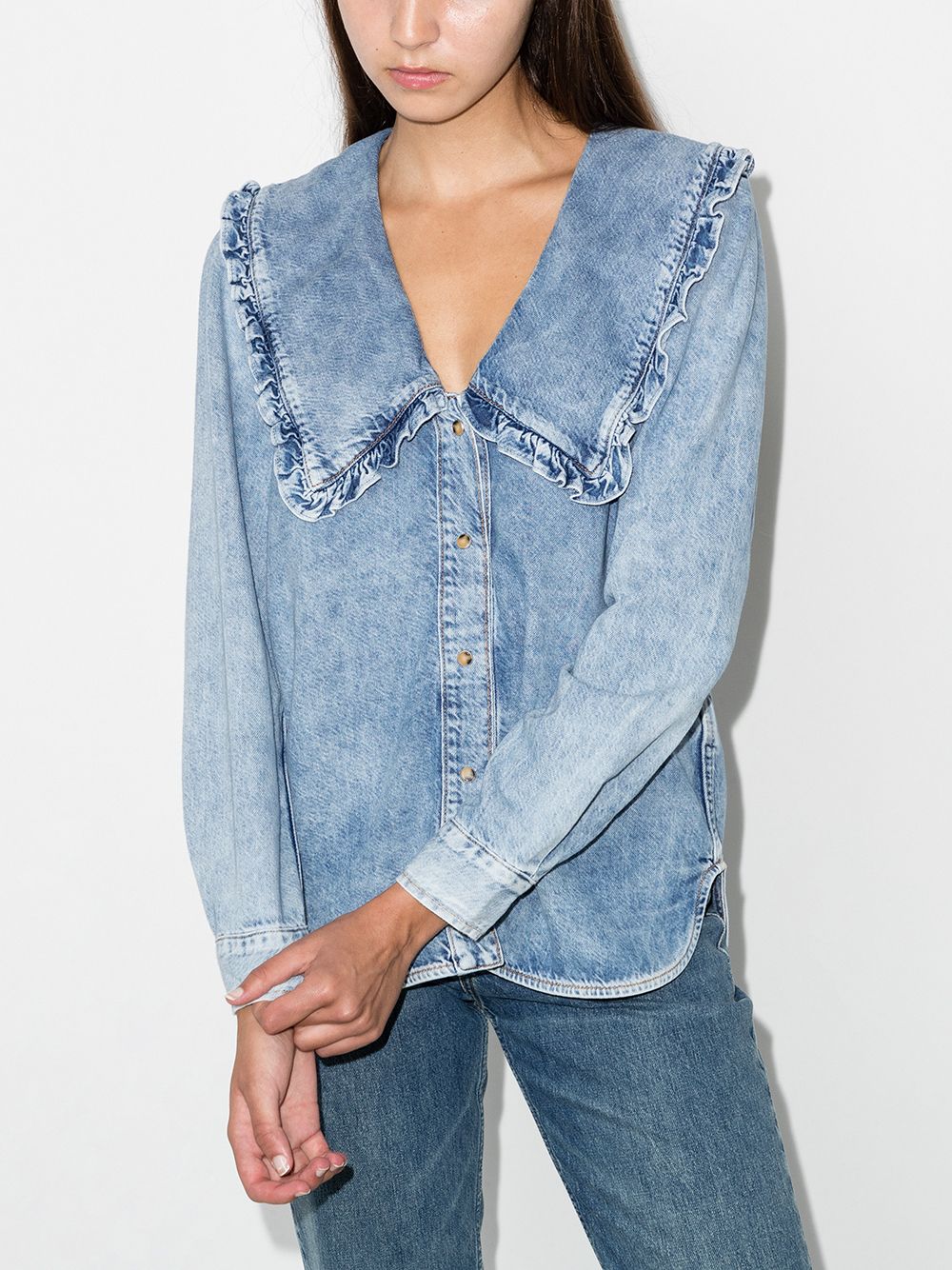 ganni denim shirt dress