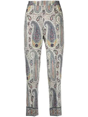 Straight leg patterned trousers clearance
