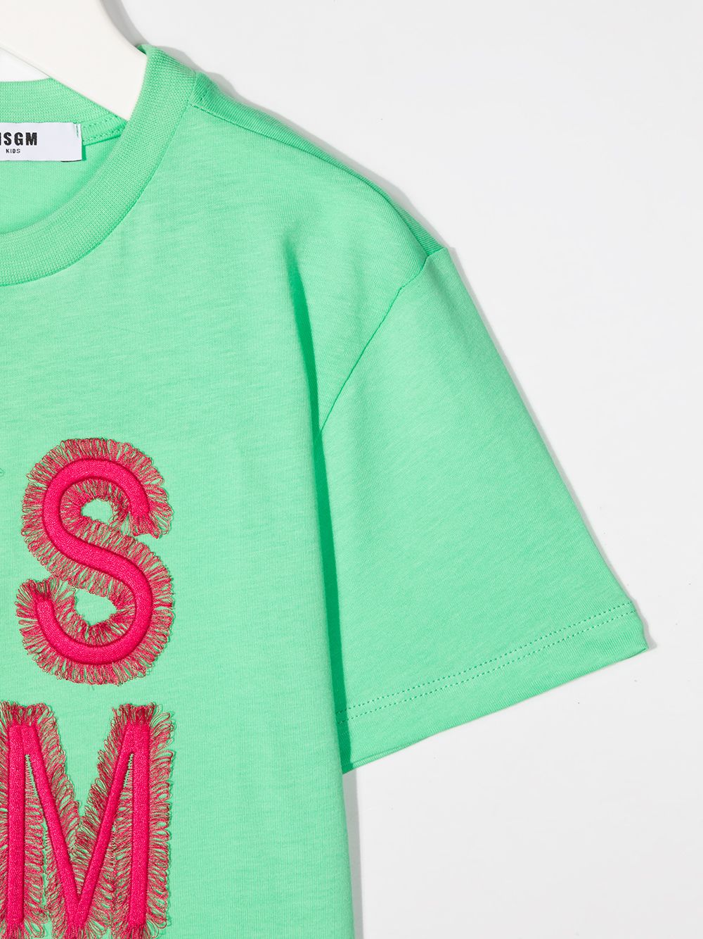 фото Msgm kids футболка с бахромой и вышитым логотипом