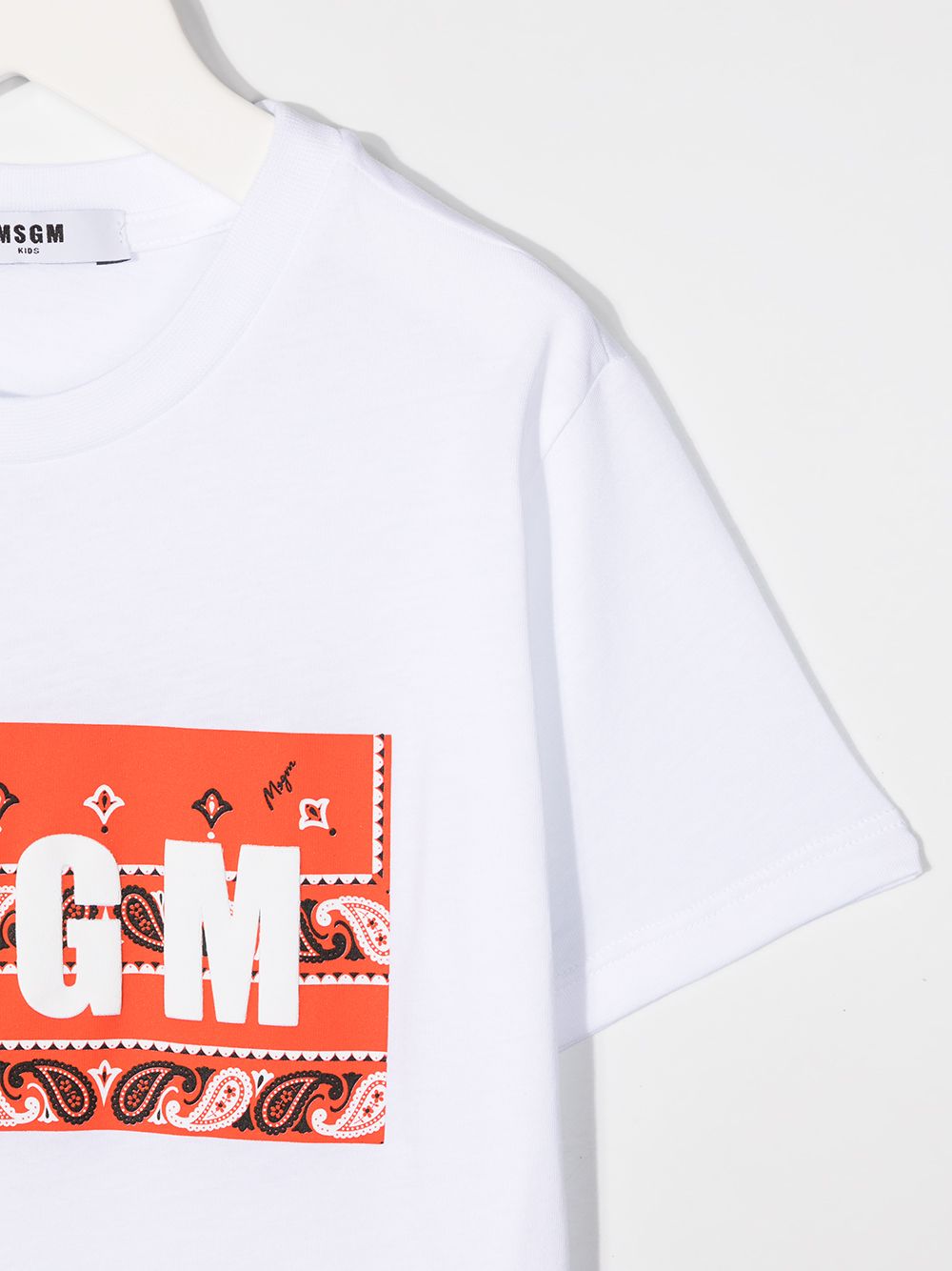 фото Msgm kids футболка с принтом пейсли и логотипом