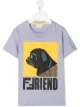Image 1 of Fendi Kids dog print slogan T-shirt