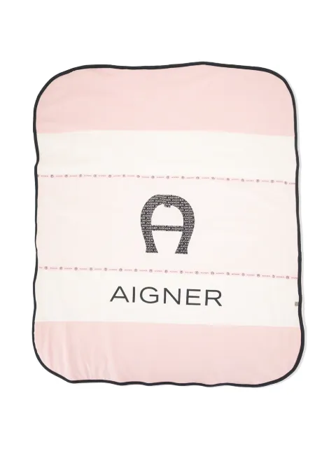 Aigner Kids colour-block logo blanket