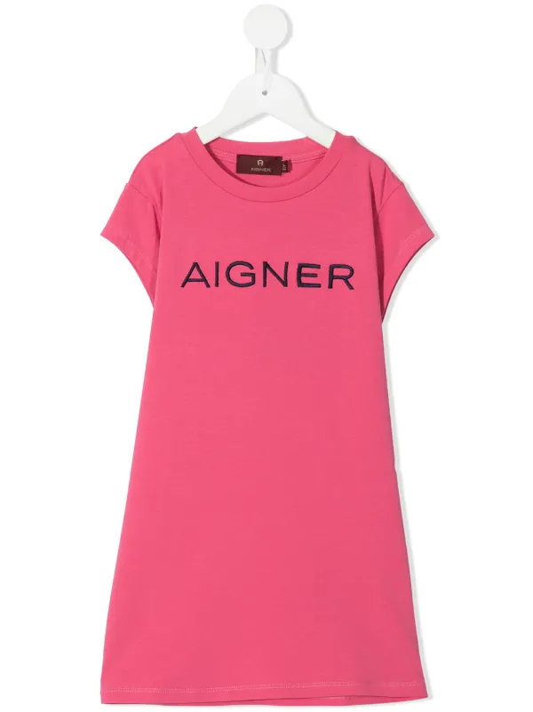 Aigner Kids logo-embroidered T-shirt Dress Pink FARFETCH BH