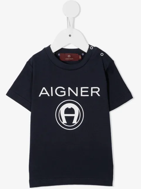 Aigner Kids playera con logo estampado