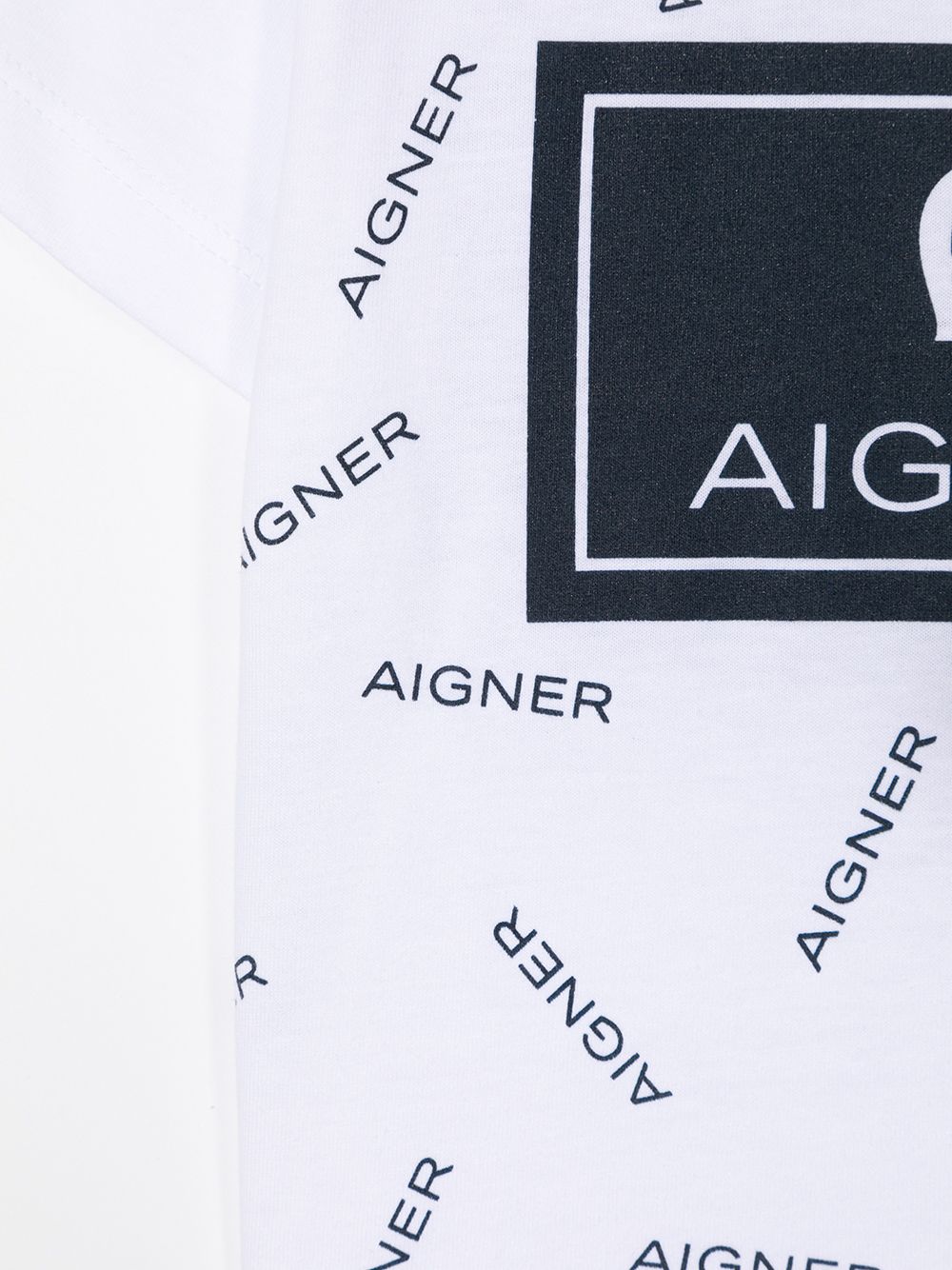 Shop Aigner All-over Logo Print T-shirt In 白色
