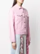MSGM Jaqueta jeans com estampa de logo
