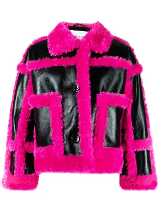 faux fur panel jacket
