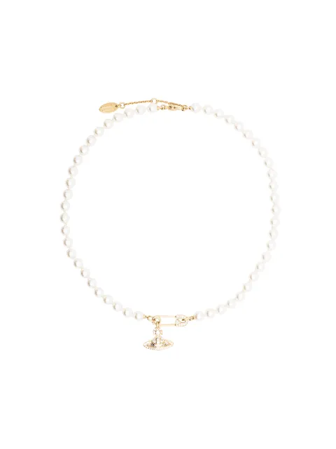 Vivienne Westwood Orb safety-pin pearl necklace