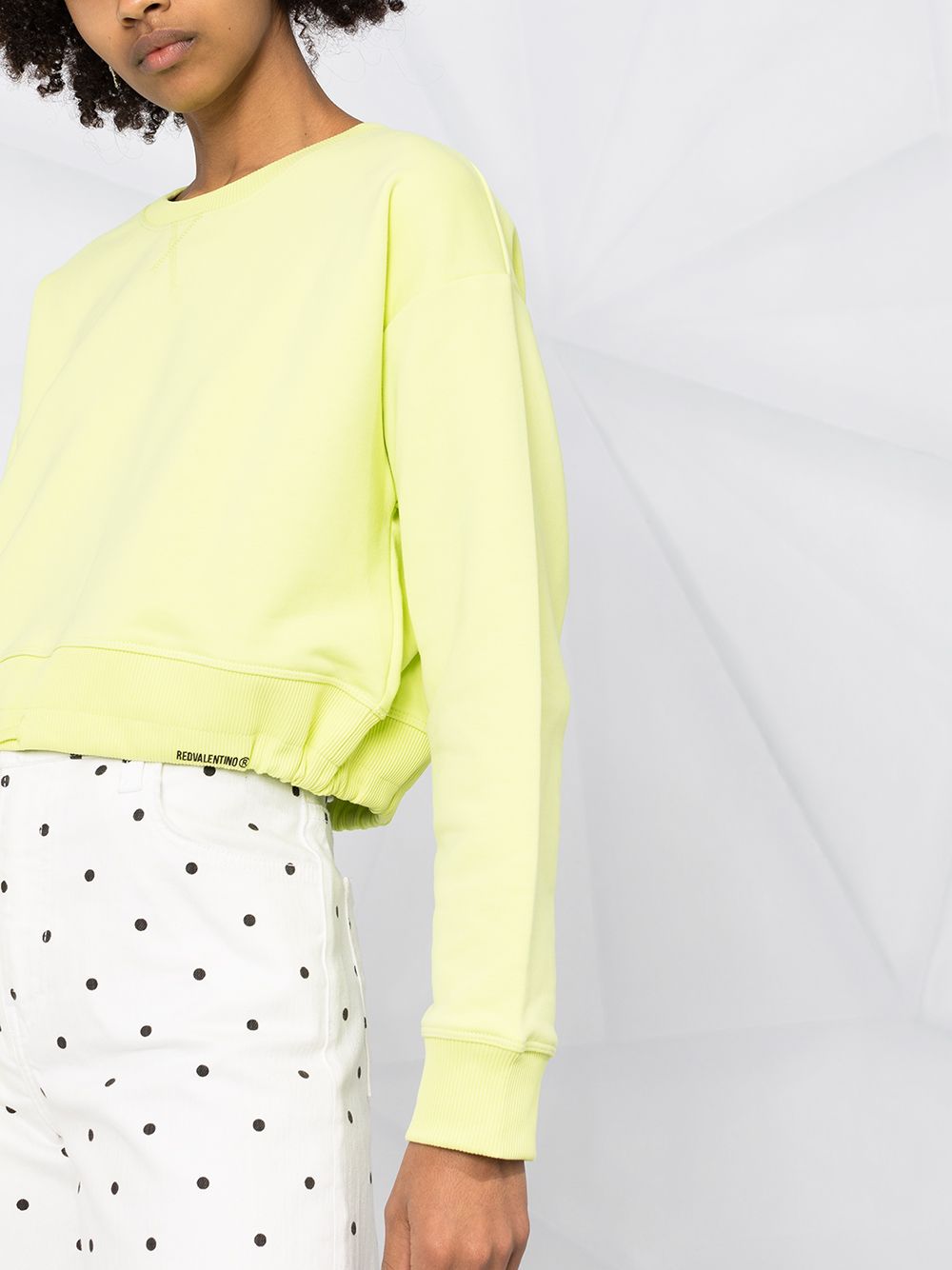 фото Red valentino cropped drawstring hem sweatshirt