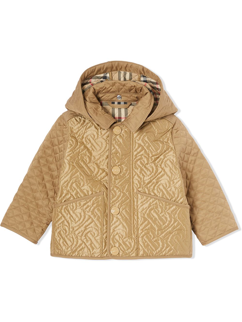 фото Burberry kids стеганая куртка с монограммой