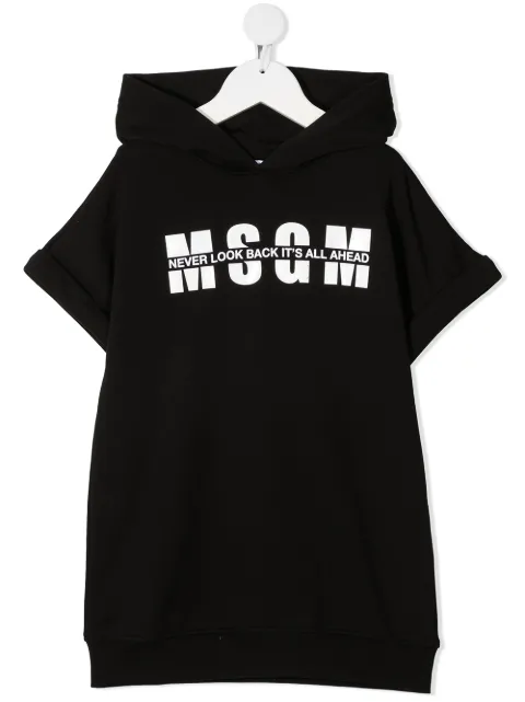 MSGM Kids vestido estilo sudadera con logo estampado 