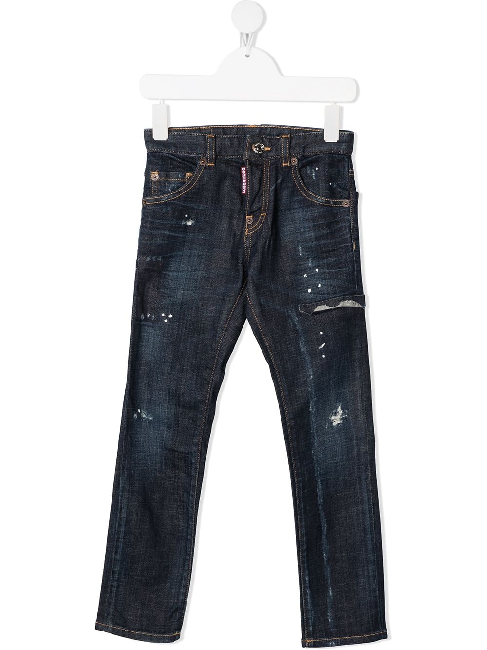 фото Dsquared2 kids джинсы с эффектом разбрызганной краски