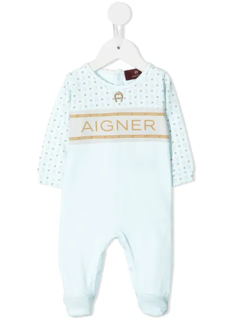 Aigner Kids logo-yoke babygrow
