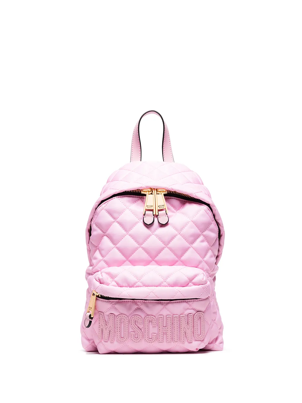 pink quilted backpack