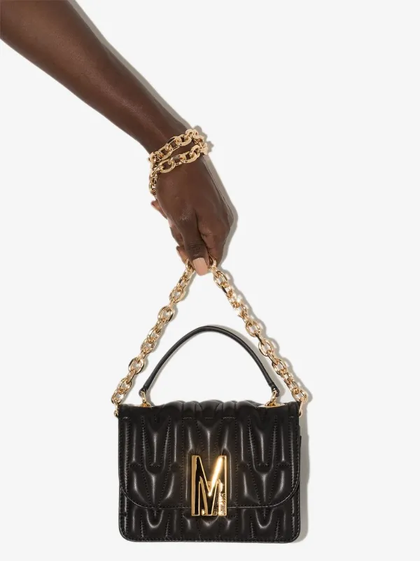 Moschino M Quilted Logo Shoulder Bag - Farfetch