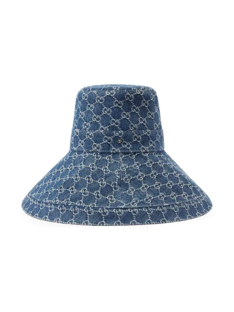 Gucci GG Supreme Denim Wide Brim Hat 