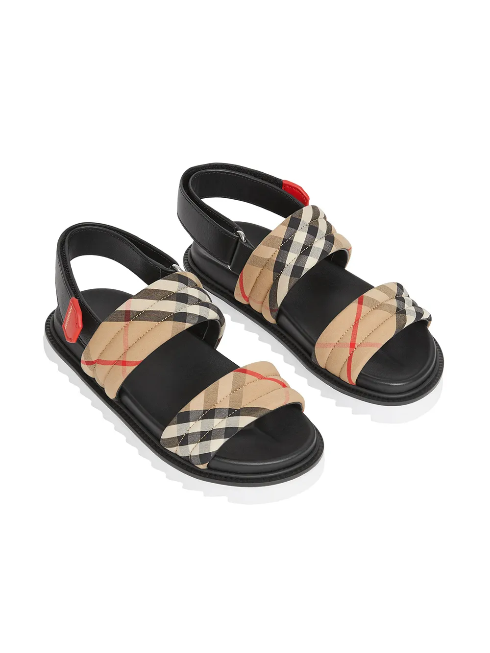 фото Burberry kids стеганые сандалии в клетку vintage check