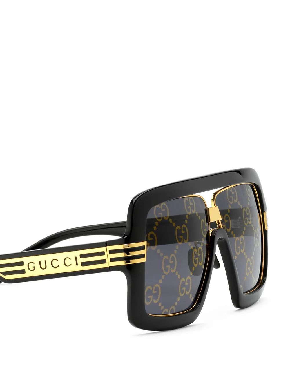 фото Gucci eyewear солнцезащитные очки в массивной оправе с логотипом gg