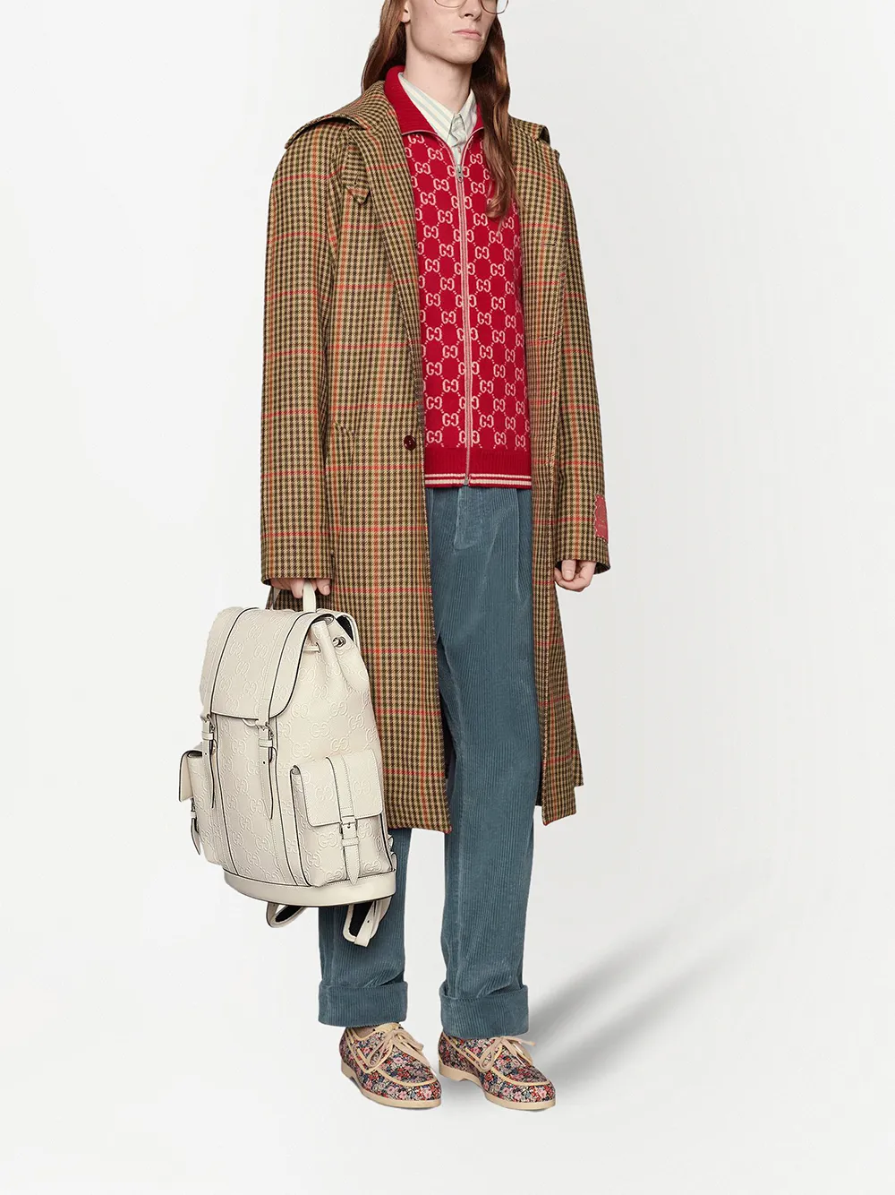 фото Gucci бомбер вязки интарсия с узором gg supreme