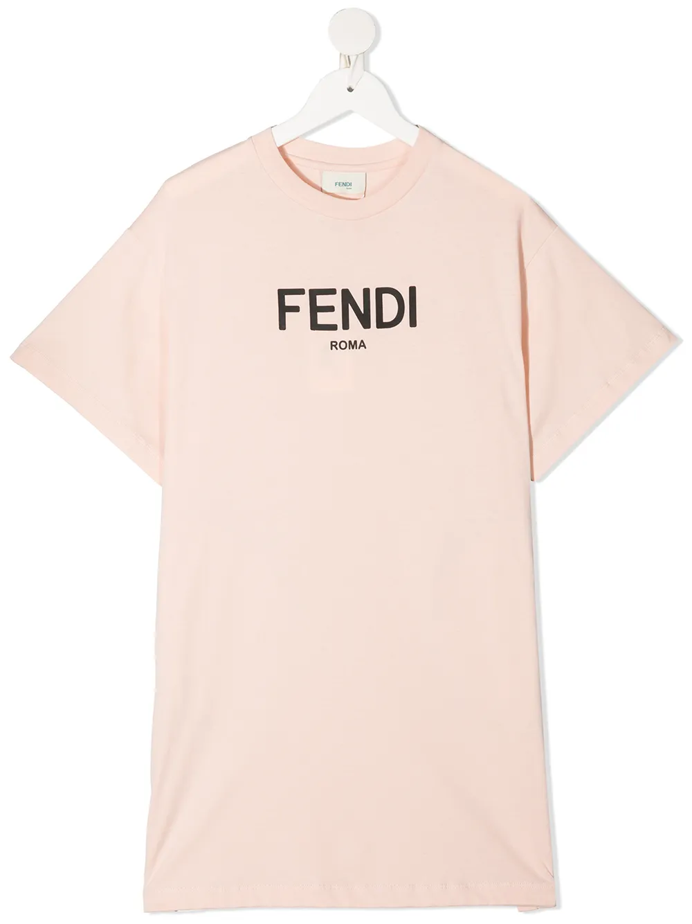 Click to view more detailed imagery on our partner's website Fendi Teen Logo-print T-shirt Dress In Pink