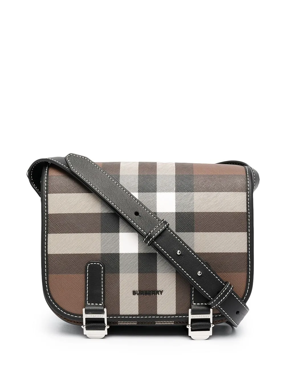 Click to view more detailed imagery on our partner's website Burberry Check E-canvas Messenger Bag In Brown