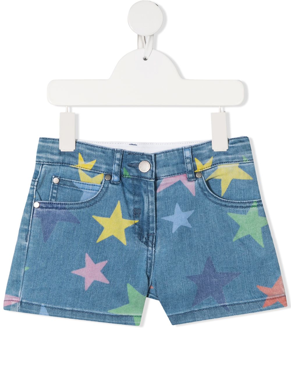 

Stella McCartney Kids shorts de mezclilla con motivo de estrellas - Azul