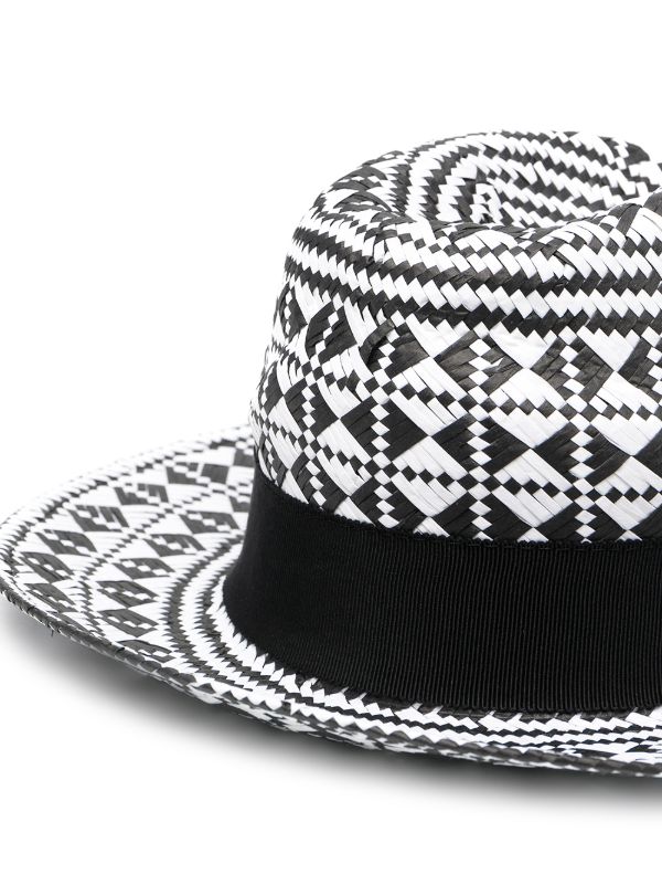 black white fedora hat